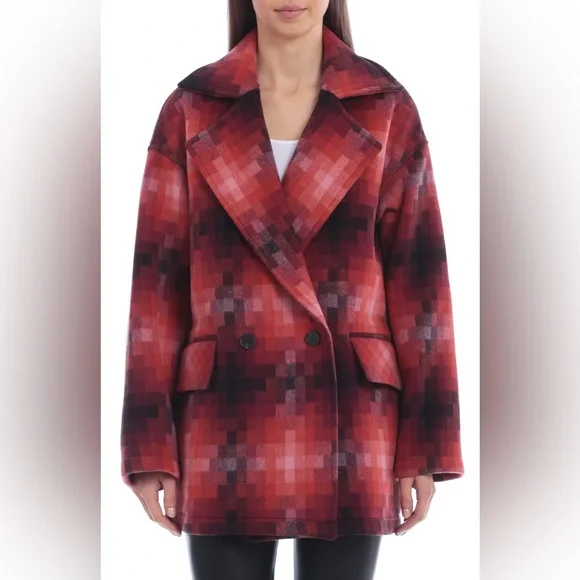 Avec Les Filles Geo Pattern Double Breasted Coat - Picture 2 of 10